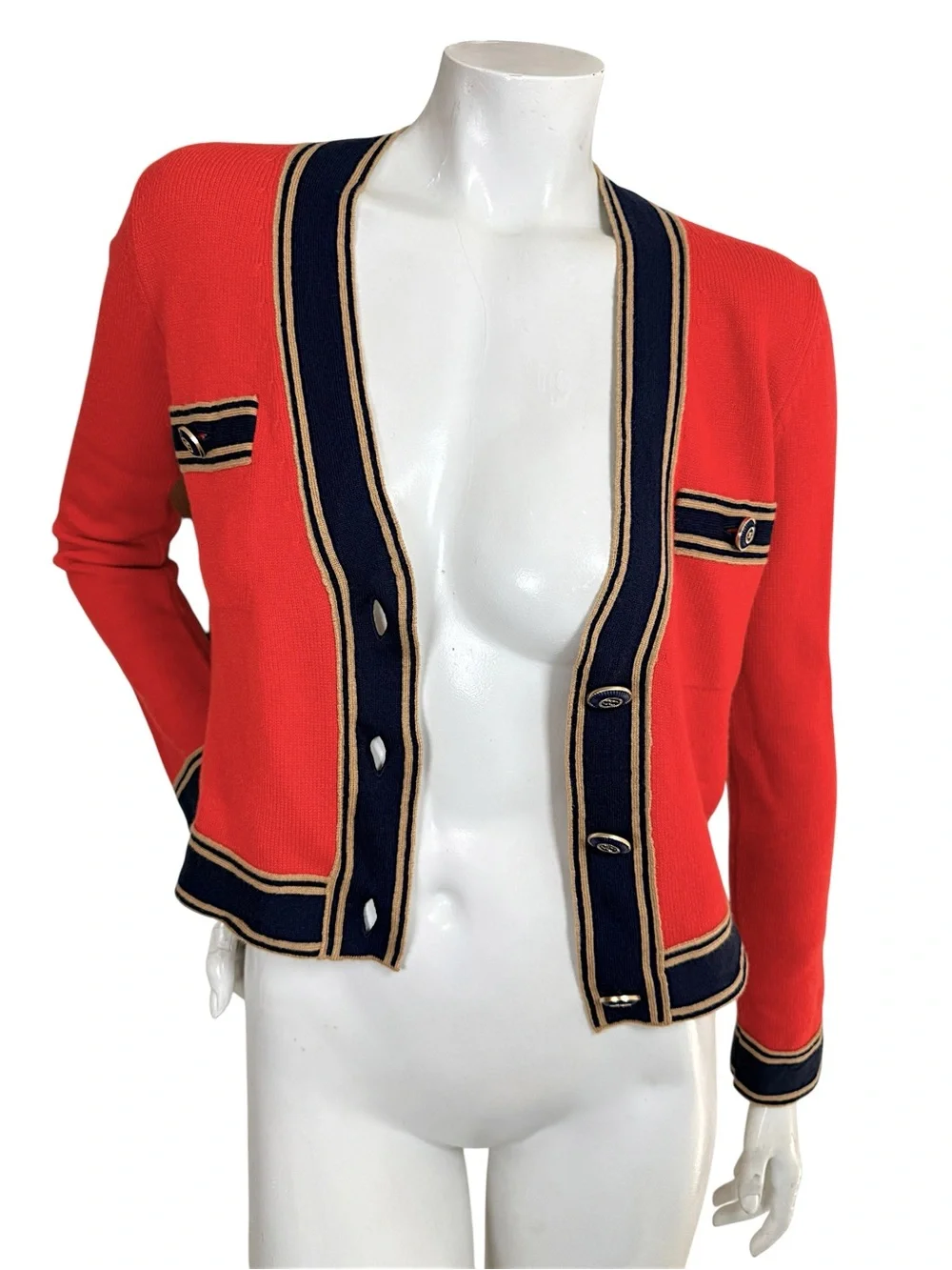 Chanel 20C Resort 2020 Red Cashmere CC Cardigan FR34 Runway Reference